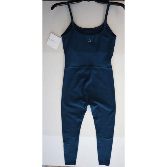 Beyond Yoga Women's Sz S Blue Gem Heather Spacedye Uplevel Midi Jumpsuit - Picture 2 of 8